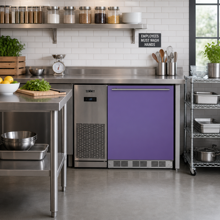Product image #3 for Summit Appliance 24-Inch ADA Height Undercounter Refrigerator-Freezer with Lavender Purple Door, 5.1 Cu. Ft.