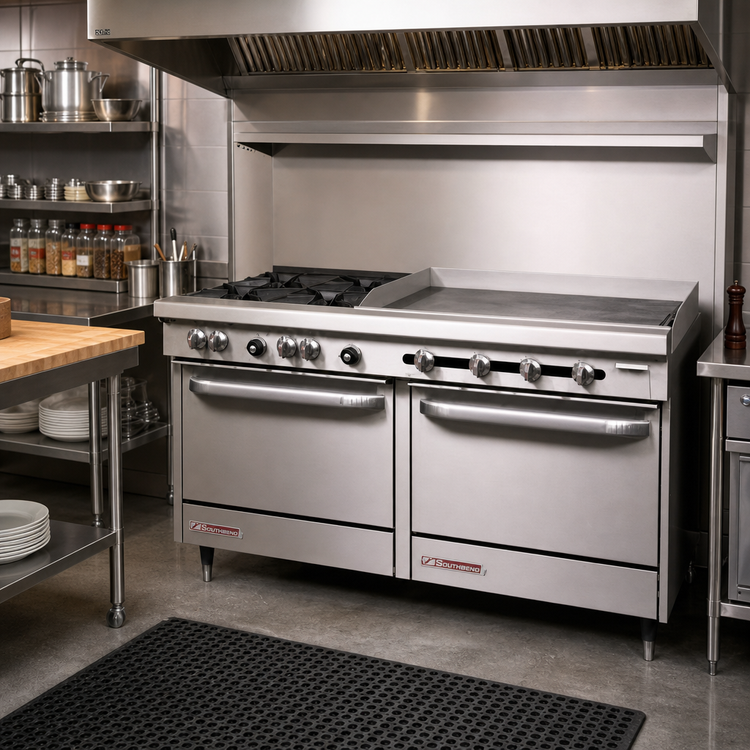 Product image #2 for Southbend S-Series 60-Inch Gas Restaurant Range with 4 Open Burners, 36-Inch Thermostatic Griddle and 2 Convection Ovens