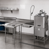 Thumbnail image #2 for Eagle Group Soiled Island Dishtable with 20 x 20 x 5 Pre-Rinse Sink and Dish Landing Shelf, 96-Inch Machine-to-Corner, Right-to-Left