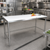 Thumbnail image #2 for John Boos 120-Inch x 30-Inch Reversible Poly Top Trimming Table with Stainless Steel Legs