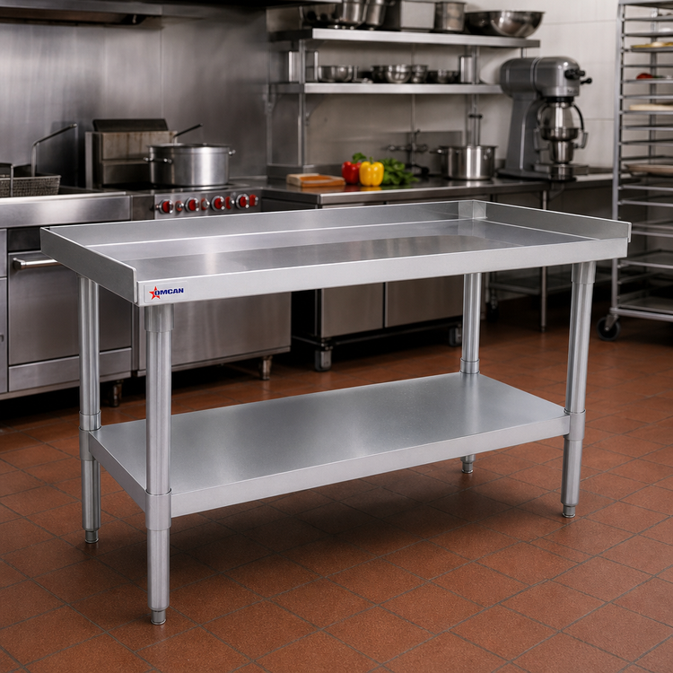 Product image #2 for Omcan Standard Series 60 in. x 30 in. Stainless Steel Equipment Stand with Galvanized Undershelf