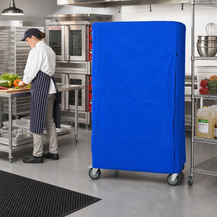 Product image #2 for Quantum 18 x 36 x 74 Inch Blue Nylon Wire Cart Cover with Velcro Flap