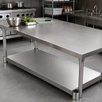 Thumbnail image #2 for BK Resources SVTS-1872 18/430 Stainless Steel Undershelf for 72"W x 18"D Work Table