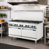 Thumbnail image #2 for Turbo Air Bake Tech Innovation Radiance 60-Inch Gas Restaurant Range with 10 Lift-Off Open Burners and 2 Standard Ovens