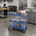 Thumbnail image #2 for Metro myCart Series 3-Shelf Open-Base Polymer Utility Cart, 26 x 36, Blue Microban