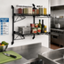 Thumbnail image #2 for Quantum Cantilever Double Shelf Post Wall Mount Wire Shelving Unit, 24 x 14 Inches, Black Epoxy Coated