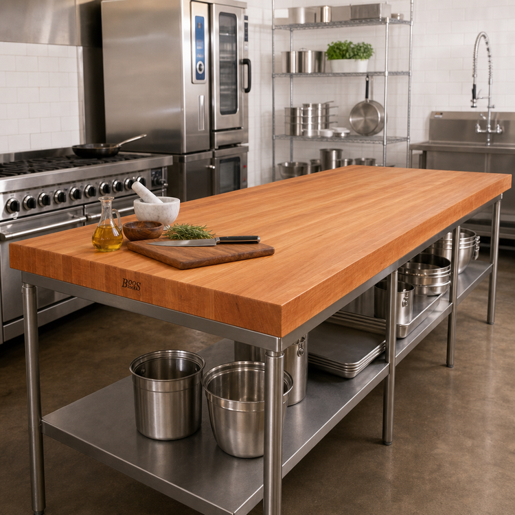 Product image #2 for Boos Block 96-Inch x 30-Inch x 3-Inch American Cherry Edge Grain Kitchen Countertop with Penetrating Oil Finish