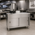 Thumbnail image #2 for Eagle Group Spec-Master 63-1/2-Inch Stainless Steel Enclosed Base Urn Stand with Sliding Doors