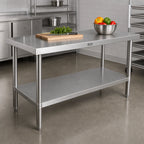 Thumbnail image #2 for John Boos EBWS-2460 Welded Intermediate Shelf, 60 x 24 in., 18/300 Stainless Steel, for Enclosed Base Tables