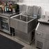 Thumbnail image #3 for BK Resources Slim-Line Two-Compartment Stainless Steel Underbar Sink with Right Drainboard, 36