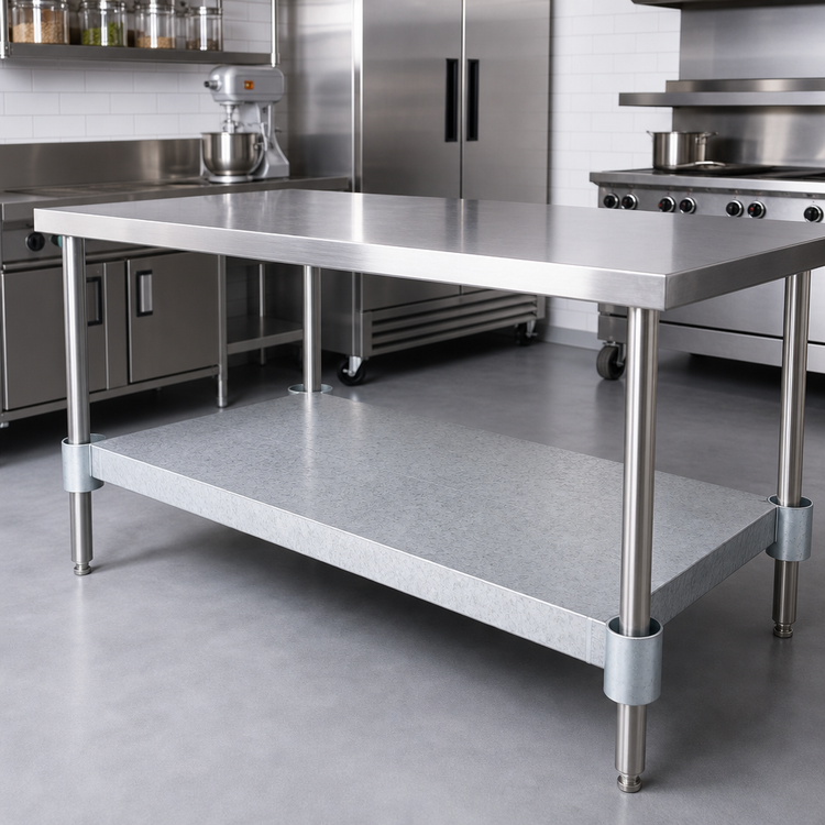 Product image #2 for BK Resources Galvanized Steel Undershelf for 84-Inch x 36-Inch Work Tables