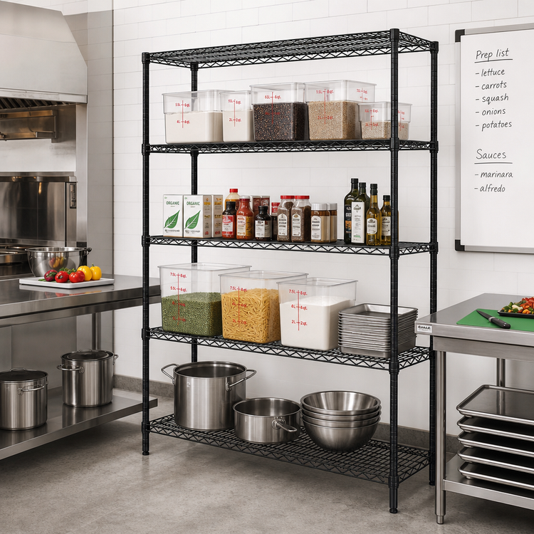 Product image #2 for Eagle Add-A-Shelf 4-Tier Wire Shelving Starter Unit, 48 x 14 x 74 Inches, Black Epoxy
