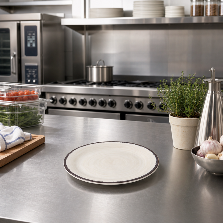Product image #2 for Mingle™ 7-Inch Round Medium Rim Melamine Bread & Butter Plate, Sweet Cream