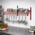 Thumbnail image #2 for Eagle Group 48 x 18 Inch Red Epoxy Reversible Wire Angled Shelf with Hanger Rails