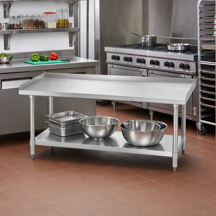 Product image #2 for Winco Stainless Steel Equipment Stand with Galvanized Undershelf, 60 x 30 x 24 Inches