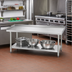 Thumbnail image #2 for Winco Stainless Steel Equipment Stand with Galvanized Undershelf, 60 x 30 x 24 Inches