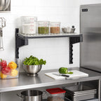 Thumbnail image #3 for Cambro Camshelving® Elevation EWSSK1424V1580 Wall-Mounted Vented Shelf Kit, 24 x 14 in, Brushed Graphite, Antimicrobial