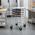 Thumbnail image #2 for New Age Mobile Half-Height End-Load Pan Rack, Open Sides, 10-Pan Capacity, Aluminum