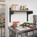 Thumbnail image #3 for Cambro Camshelving® Elevation EWSSK1836V1580 Wall-Mounted Vented Shelf Kit, 18 x 36 Inches, Brushed Graphite, Antimicrobial