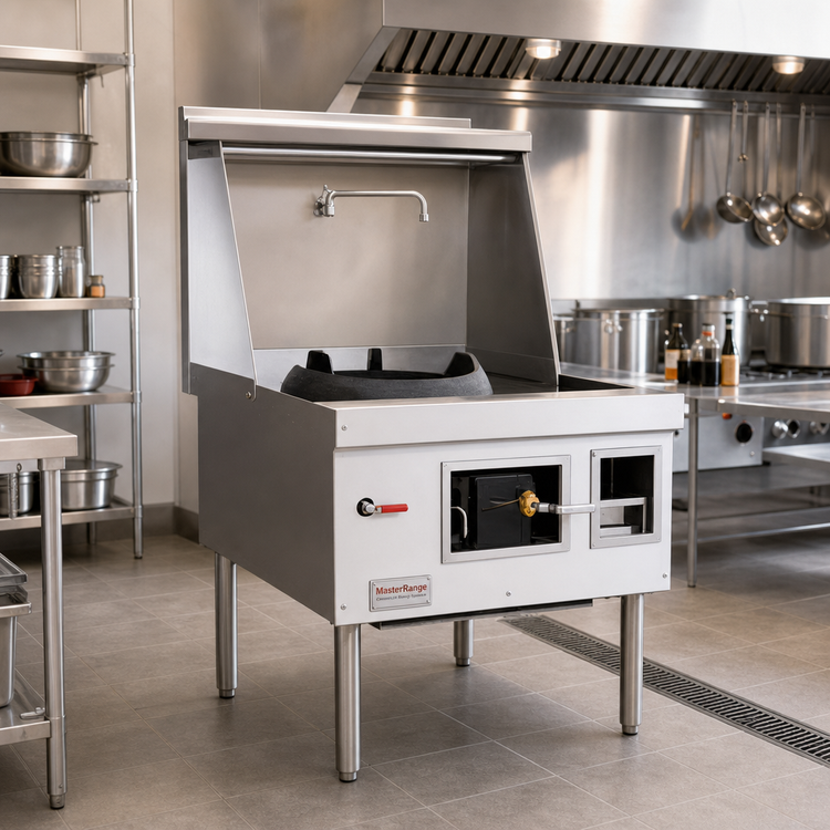 Product image #2 for MasterRange One-Chamber Gas Wok Range with Cast Iron Brick-Lined Chamber and Stainless Steel Sides