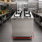 Thumbnail image #2 for Carter-Hoffmann (Middleby) EPDHT4S9 Enclosed Heated Plate Dispenser Cart, 4-Silo, for 9-Inch Plates, Stainless Steel, 120V