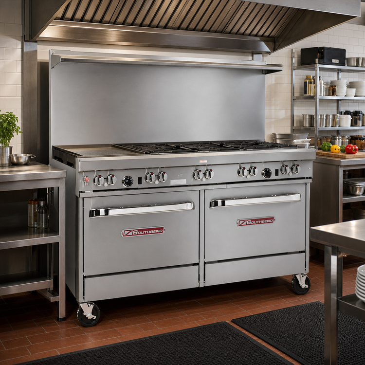 Product image #2 for Southbend Ultimate 60-Inch Gas Restaurant Range with 24-Inch Griddle and 2 Convection Ovens