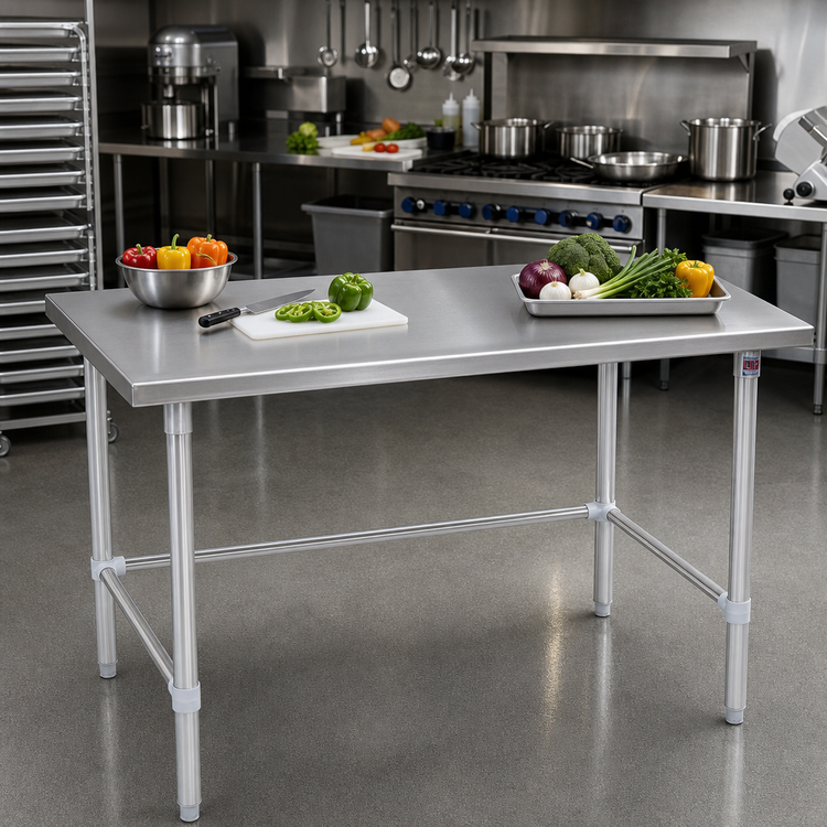 Product image #2 for John Boos Stallion 84 Inch x 36 Inch Stainless Steel Flat Top Work Table with Safety Edge