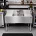 Thumbnail image #2 for Krowne Royal Series 48-Inch Wide Stainless Steel Two-Compartment Underbar Sink Unit with Faucet and Dual Drainboards