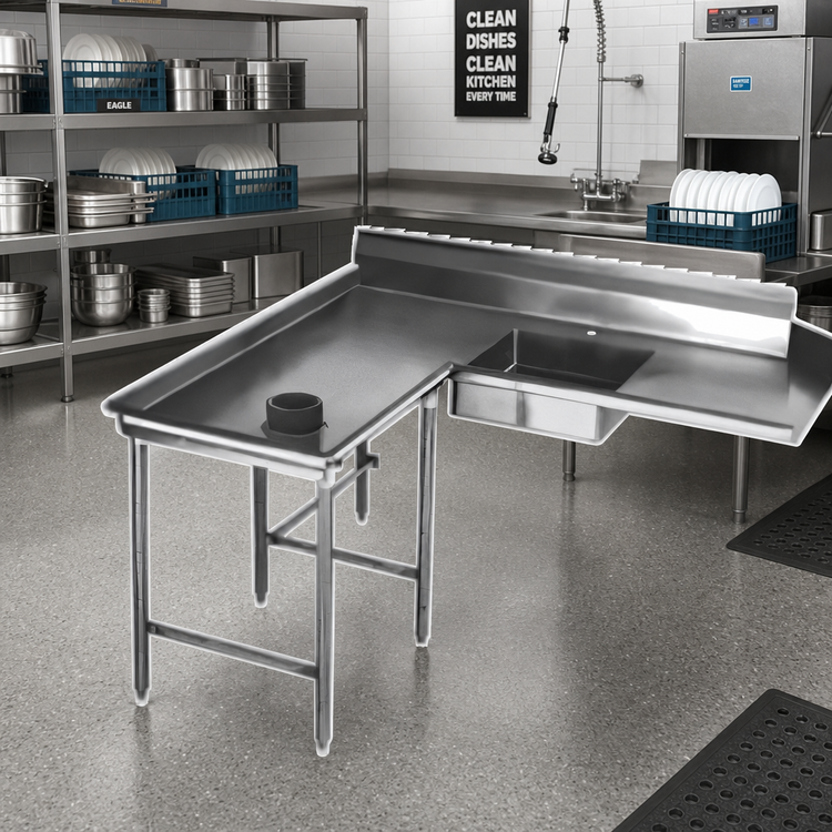 Product image #2 for Eagle Spec-Master Left-Hand Island Soiled Dishtable, 60 In, 14/304 Stainless Steel