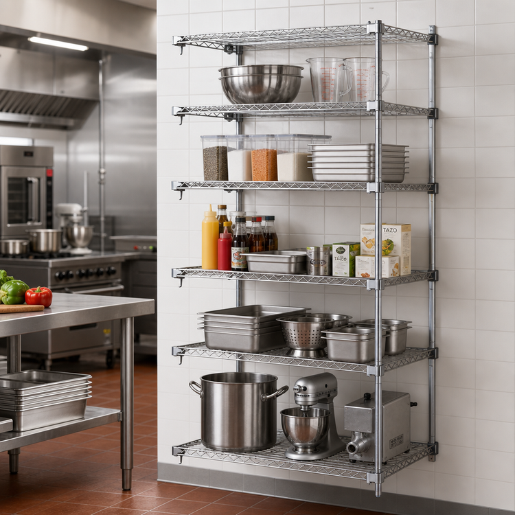 Product image #2 for Metro Super Erecta Super Adjustable Add-On Wire Shelving Unit, 30"W x 24"D x 74"H, Chrome Plated