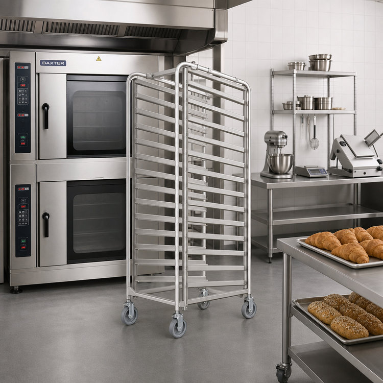 Product image #2 for Baxter BDSRSB-15 Stainless Steel Single End-Load Rack for Double Rack Oven, 15 Slides