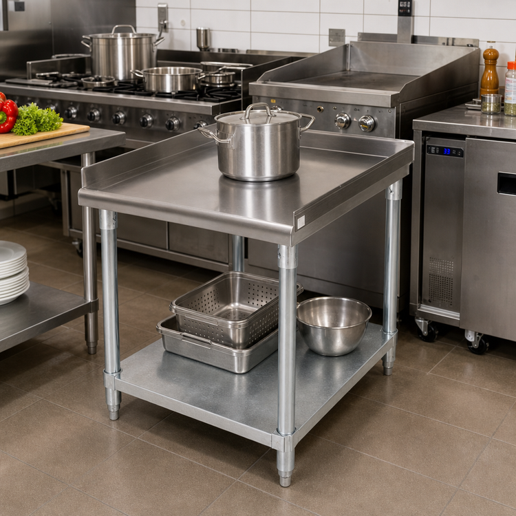 Product image #2 for BK Resources VETS-2430 Stainless Steel Equipment Stand with Galvanized Legs and Undershelf, 25 x 30 in.
