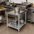 Thumbnail image #2 for BK Resources VETS-2430 Stainless Steel Equipment Stand with Galvanized Legs and Undershelf, 25 x 30 in.