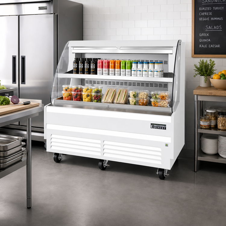 Product image #2 for Everest Refrigeration Horizontal Open Air Merchandiser Refrigerator, 73-1/4 Inch W x 34-1/4 Inch D, 15.2 Cu. Ft., White