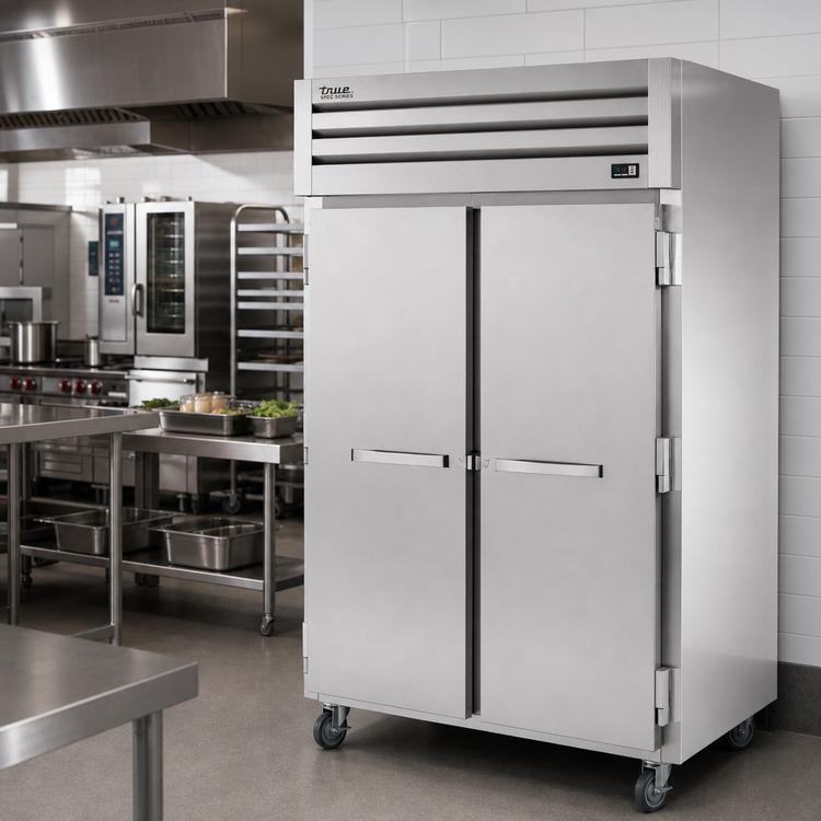 Product image #2 for True SPEC SERIES Two-Section Roll-In Heated Holding Cabinet with Solid Swing Doors