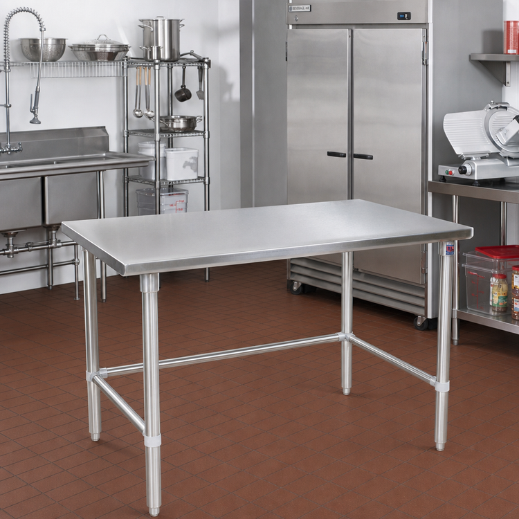 Product image #2 for John Boos Stallion 72" x 36" 14-Gauge Stainless Steel Flat Top Work Table with Safety Edge