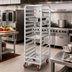Thumbnail image #2 for Channel Lifetime Tough Extra Heavy-Duty Universal Aluminum Steam Table Pan Rack with Casters, 18-Pan Capacity, 21 x 26 x 64 Inches