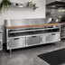 Thumbnail image #2 for La Rosa Refrigeration 66-Inch Remote Refrigerated Equipment Stand Base with 4 Drawers, Stainless Steel