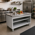 Thumbnail image #2 for Thurmaduke Solid Top Mobile Utility Counter with 16-Gauge Stainless Steel Top, 60 x 32 x 36 Inches