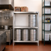 Thumbnail image #2 for Panco 3-Tier Aluminum Beer Keg Rack with Storage Shelf, Holds 4 Kegs, 42 x 18 x 76 Inches