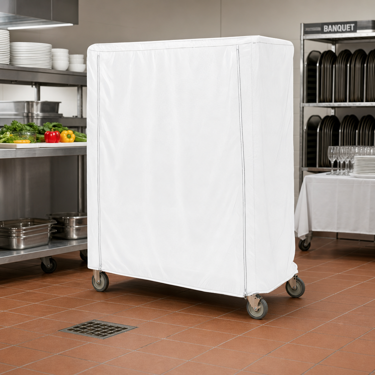Product image #2 for Metro Waterproof Cart Cover for 36 x 24 x 62 Inch Banquet Carts, White
