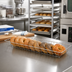 Thumbnail image #2 for Winco Rectangular Wire Bagel / Pastry Basket, 26 x 10 x 2 Inches