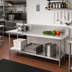 Thumbnail image #2 for Advance Tabco 84-Inch x 24-Inch 14-Gauge 304 Stainless Steel Work Table with 10-Inch Backsplash and Undershelf