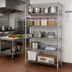 Thumbnail image #2 for Quantum 5-Shelf Stationary Wire Shelving Starter Kit, 36 x 14 x 74 Inches, 304 Stainless Steel