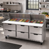 Thumbnail image #3 for Beverage-Air SPED72HC-30M-6 Three-Section Mega Top Refrigerated Prep Table with 6 Drawers