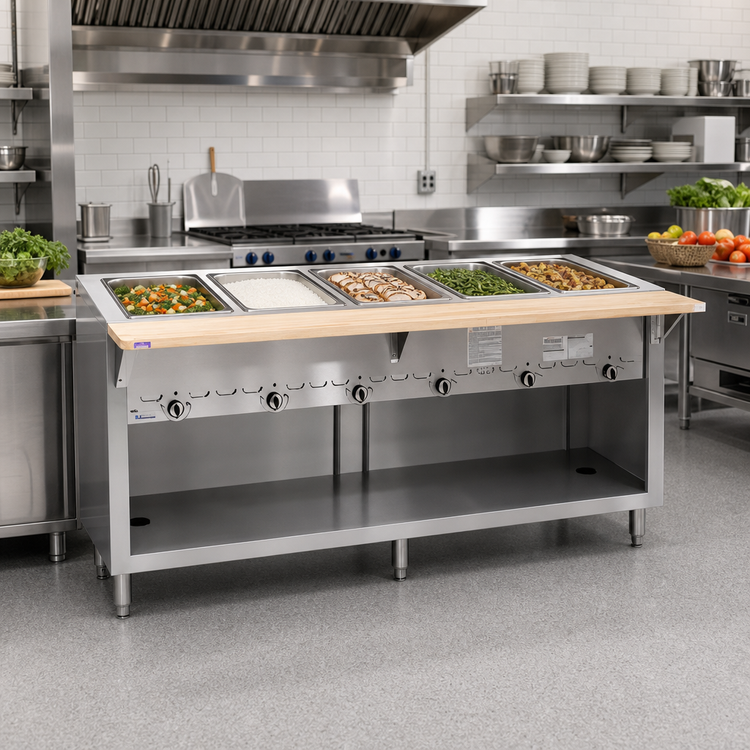 Product image #2 for Thurmaduke G-5-CBSS 5-Well Full-Size Gas Standard Dry Heat Steam Table