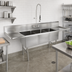 Thumbnail image #2 for John Boos B Series 3-Compartment Stainless Steel Sink with Left and Right Drainboards and 10-Inch Backsplash, 87-1/4-Inch Wide