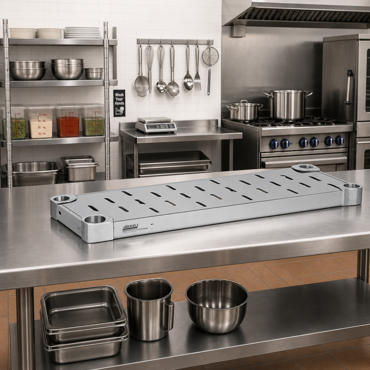 Product image #3 for Quik-Set 60" x 24" Louvered Solid Shelf, 14 Gauge Galvanized Steel, Gray Epoxy Finish