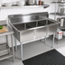 Thumbnail image #2 for John Boos E-Series 3-Compartment Stainless Steel Sink with Boxed Backsplash, 35 x 19-1/2 x 43-3/4 Inches