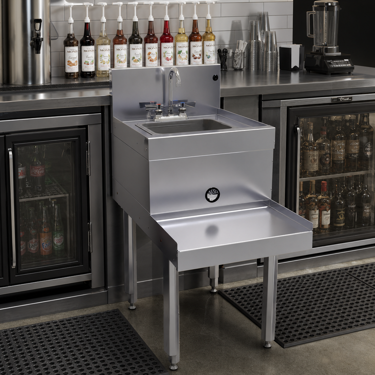 Product image #2 for Glastender Freestanding Stainless Steel Underbar Blender Station with Dump Sink, 18-Inch Wide